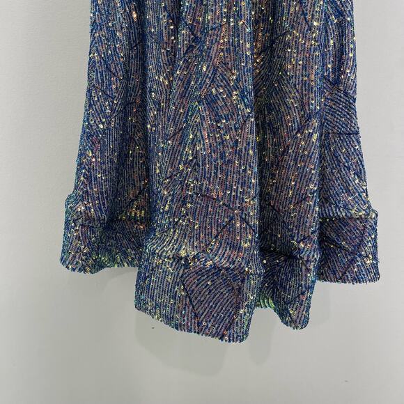 Madison James SZ 4 Purple/Blue‎ Sequin 2-Piece Racer Back Mermaid Prom Dress - Picture 16 of 16